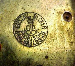Vintage Gustav Becker Brass Clock Movement Parts Repair - 2 Weight Driven 3