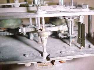 Vintage Gustav Becker Brass Clock Movement Parts Repair - 2 Weight Driven 7