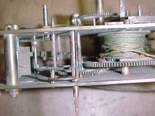 Vintage Gustav Becker Brass Clock Movement Parts Repair - 2 Weight Driven 8