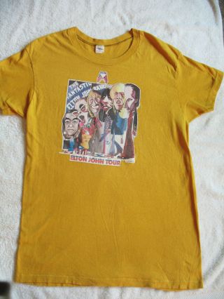 Vintage Elton John Band Tour 1974 T - Shirt Size L 42/44 Pop Rock