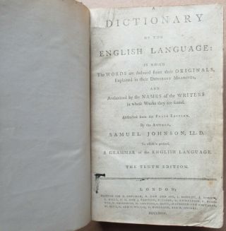 Samuel Johnson - A Dictionary of the English Language - 1794 UK HB 10th edn 4