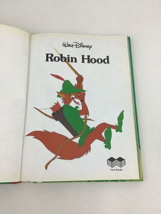 Walt Disney Classic Series Robin Hood Hard Cover Book Twin Books Vintage 1989 5