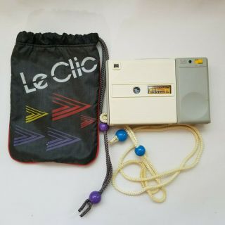 Vintage Le Clic Pink 80s Camera With Pouch 3