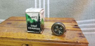 Vintage Marbles Gladstone Brass Pin On Compass W.  Box