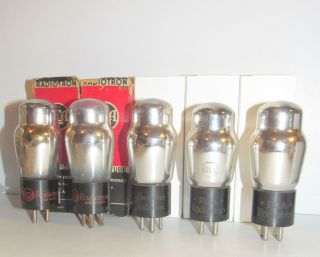 5 Rca Type 01a St Radio Amplifier Vacuum Tubes.  2 Nib.  Tv - 7 Test @ Nos Specs.