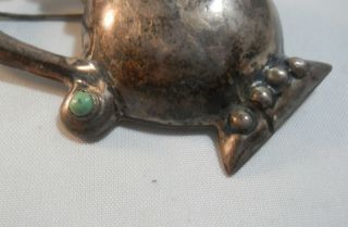 Vintage Mexico Silver Repousse Pitcher Ewer Jug Brooch Pin 3