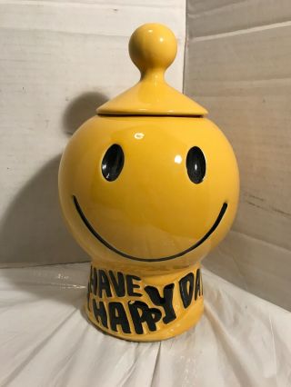 True Vintage Mccoy Have A Happy Day Cookie Jar - 1970 