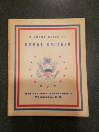 Vintage Us War Department Pocket Guide To Great Britain - Wwii