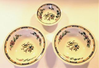 3 Vintage Syracuse China Restaurant Ware Colorful Pheasant Bird Bowls