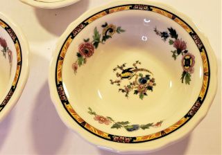 3 Vintage Syracuse China Restaurant Ware Colorful Pheasant Bird Bowls 3