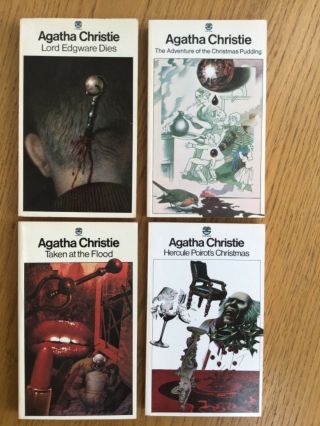 Agatha Christie X4 Vintage Fontana Books From 1970’s -