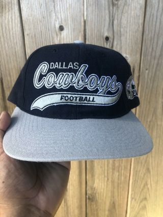 Dallas Cowboys Snapback Hat Cap Wool Nfl Vintage Starter 90’s Script