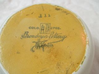 Vintage Broadmoor Pottery Colorado Springs small cream Bowl vase signed 5