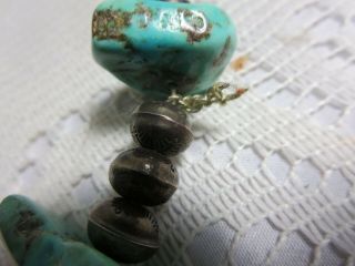 Vintage Silver & Turquoise Necklace strung on Wire 3