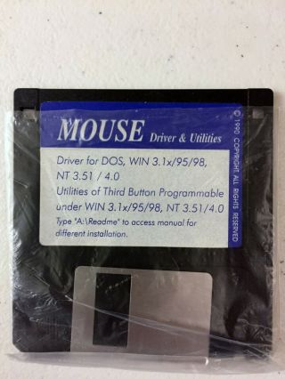 Mouse Driver And Utilities For Dos Win 3.  1 And Win 95 Floppy Software For The Pc