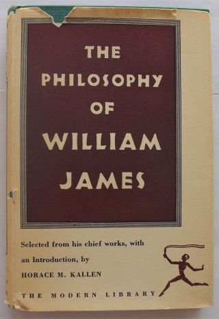 The Philosophy Of William James (hb 1953 Modern Library)