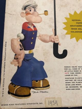 POPEYE THE WEATHERMAN - 1959 Vintage Colorforms from the Golden Age of Television 3