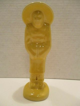 Vintage Gonder Pottery Yellow Glaze Asian Man Figure