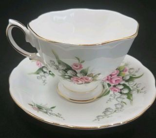 Vintage Royal Albert Tea Cup & Saucer Pink Roses “lily Of The Valley” England