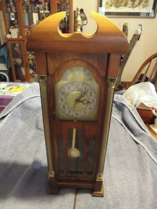 Vintage United Grandfather Clock Wood Case Model 444