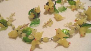GROUP OF VINTAGE MURANO HAND CRAFTED BIRD AND FLORAL NECKLACES & EARRINGS 3