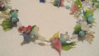 GROUP OF VINTAGE MURANO HAND CRAFTED BIRD AND FLORAL NECKLACES & EARRINGS 5