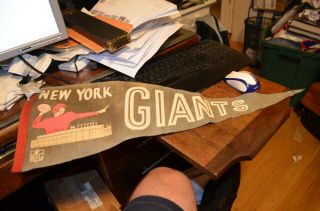 Vintage 1960s York Giants Vintage Pennant Nfl Football 12x29.  5 Ny