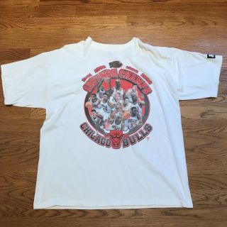 Vintage Chicago Bulls 1997 Nba Champions Shirt Basketball Throwback Starter Xl