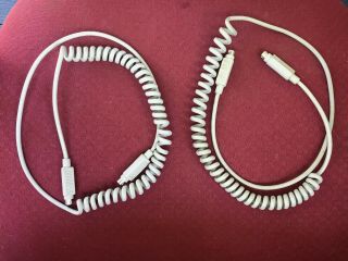 Apple Adb Macintosh 3 Ft Coiled Keyboard Cable 4 Pin Mm,  Set Of Two