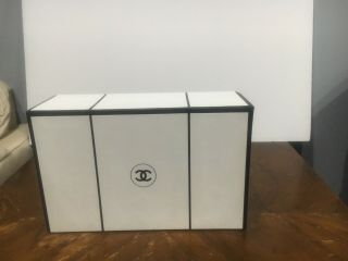 Chanel Empty Black And White Shoe Box 13” X 10” X 4.  5” Vintage