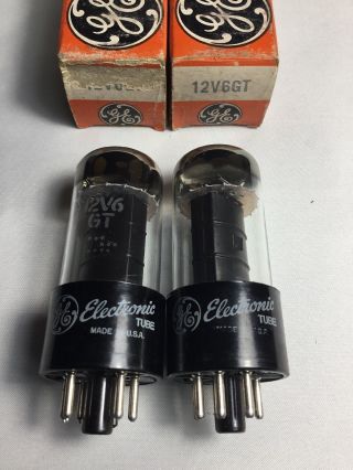 Pair Nos Ge 12v6gt Power Vacuum Tubes Car Radio Etc Vintage Ax193