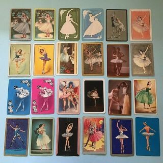 M.  24 X Vintage Playing Swap Cards Ballet Dance Blank Backs Coles ?