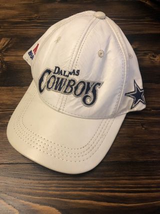 Vintage Dallas Cowboys Modern Leather Snapback Hat Cap Made In Usa Nfl