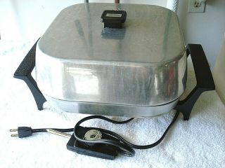Vintage Sunbeam Electric Skillet Frying Pan High Dome Aluminum Model 425a