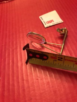 Vintage B&L Bausch & Lomb Double Lens Brass Clip - On Eyeglass Magnifying Loupe 5