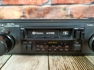 Vintage Clarion 2 Knob Tuner Cassette Tape Deck Car Stereo 2
