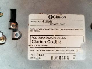 Vintage Clarion 2 Knob Tuner Cassette Tape Deck Car Stereo 7