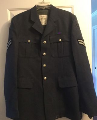 Vintage British Royal Air Force No 1 Dress Oa Uniform Jacket Size 182/104/88