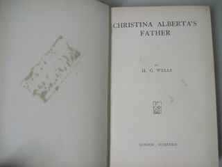 1933 CHRISTINA ALBERTA ' S FATHER SIGNED BY H.  G.  WELLS HC BOOK 6