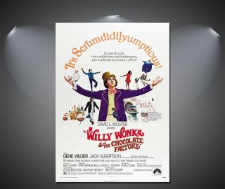 Willy Wonka & The Chocolate Factory Vintage Movie Poster - A1,  A2,  A3,  A4 Sizes