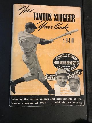Vintage 1940 Hillerich & Bradsby Famous Slugger Yearbook Joe Dimaggio - Mize