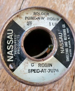 Western Electric Telephone Nassau " C " Pure Rosin 7076 Solder