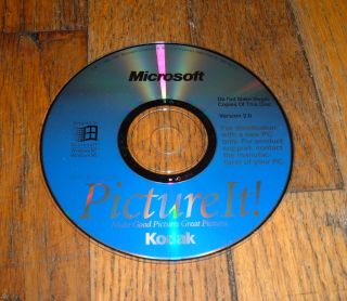 Microsoft Picture It Version 2.  0 Pc Cd - Rom For Windows 95/nt