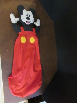 Vtg Disney Mickey Mouse Diaper Stacker Holder Laundry Bag Clothes Hamper Plush