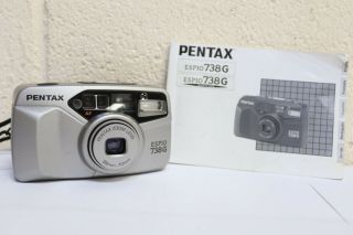 Pentax Espio 738g 35mm Point & Shoot Flash Film Camera - 226
