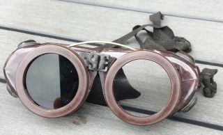 Vintage Willson Welding Glasses Goggles Old Motorcycle Glasses Safety