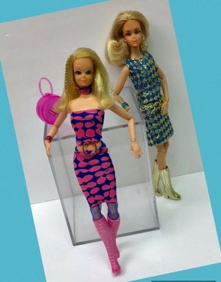 Barbie - Articulated Vintage Hybrids - 1971 - Live Action Barbie & Pj - Dressed Dolls