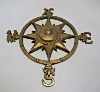 Vintage Nautical North South East West Wall Decoration Solid Brass Compass