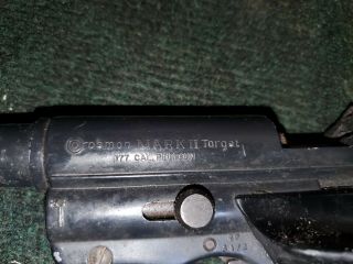 Vintage Crosman mark II target air pistol.  177 cal.  Pellet CO2. 6