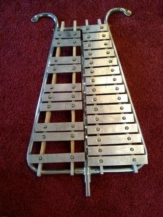 Vintage Marching Bell Lyre Glockenspiel 23 " X15 " Frame 25 Keys